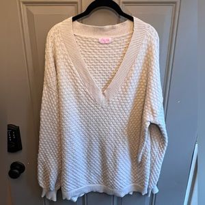 Pink Lily Ivory Oversized Sweater
